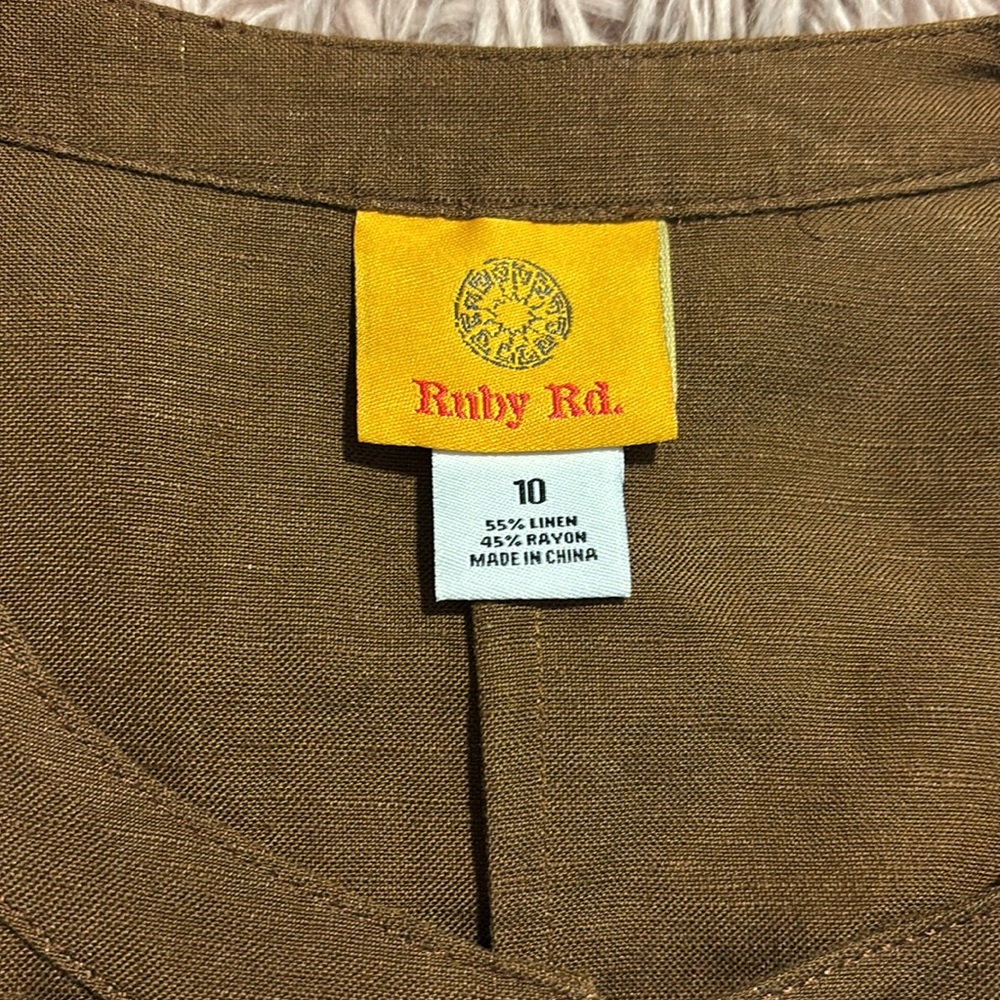 Ruby Rd. Linen Blend Embroidered Light Jacket - Picture 5 of 9